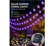 Guirlande lumineuse solaire à boule de cristal LED 20/50/100, 8 modes d'éclairage, étanche IP65 pour extérieur, convient pour cour, jardin, porche, balcon, mariage, clôture, Noël, Halloween, camping,