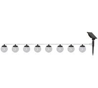Guirlande lumineuse solaire à LED « Globe », 8 pièces, blanc/noir