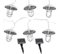 Guirlande lumineuse solaire à LED, lampe solaire d'extérieur, décoration de jardin, style maison de campagne, piquet de terre à batterie, argent, 20x LED blanc chaud, DxL 6x200 cm