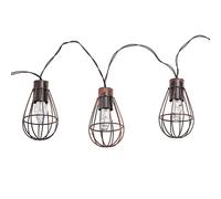 Guirlande lumineuse solaire à LED, lampe solaire d'extérieur, décoration de jardin, style rétro, métal rouille, 10x LED blanc chaud, L 200 cm Nino Leuchten 69021011