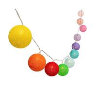 Lumisky Guirlande lumineuse solaire Mimy Colors Solar 3,80 m – 10 LED boules coton blanc chaud