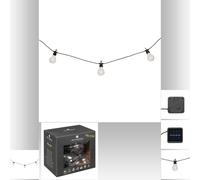 Guirlande lumineuse solaire d’extérieur 10 ampoules 500 cm - Doré transparent