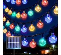 Guirlande lumineuse solaire d'extérieur - 10 m - 40 LED colorées - Boule lumineuse solaire d'extérieur - Étanche IP64 - Pour balcon, jardin, terrasse