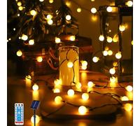 Guirlande lumineuse solaire d'extérieur - 15 m - 100 LED - Étanche - 8 modes - Pour chambre, jardin, fête, terrasse, balcon
