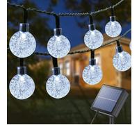Guirlande lumineuse solaire d'extérieur, 22 m, 200 LED, 8 modes, boules lumineuses LED étanches pour jardin, cour, terrasse, balcon
