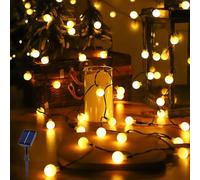 Guirlande lumineuse solaire d'extérieur - 6,5 m - 30 LED - Étanche - 8 modes - Pour chambre d'enfant, jardin, fête, terrasse, balcon