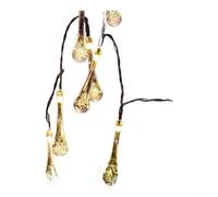 Guirlande lumineuse solaire d'extérieur en forme de goutte d'eau 60 LED de 8 mètres pour décoration de jardin colorée pour fête de Noël avec design résistant aux intempéries et capteur automatique