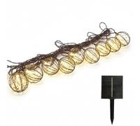 Guirlande lumineuse solaire d'extérieur marron 10 boules lumineuses RUSTY LIGHT 13 modes 4m