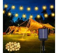 Guirlande Lumineuse Solaire d'Extérieur Résistante aux Intempéries, 30 LED Blanc Chaud 3M + 5,1M 8 Modes IP65 Guirlande Lumineuse Solaire d'Extérieur Résistante aux Intempéries pour Lampions Solaires
