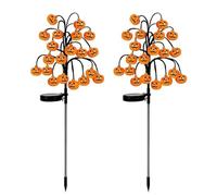 Guirlande lumineuse solaire en forme de citrouille, 20 LED pour Halloween | Lampe d'arbre lumineuse amusante de 76,2 cm avec 8 modes, allumage automatique à la tombée de la nuit