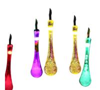 Guirlande lumineuse solaire en forme de goutte d'eau avec 60 LED pour décoration de jardin 8 m