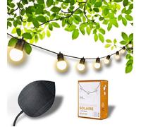 Guirlande lumineuse solaire et étanche - GUIRLE - Guinguette White Edition 16 LED - Blanc chaud - 7,5 mètres