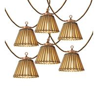 Guirlande lumineuse solaire et sur secteur raccordable en corde 20 ampoules transparentes LED blanc chaud dimmable NATURA LIGHT HYBRID 13m