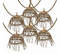 Guirlande lumineuse solaire et sur secteur raccordable en corde 20 ampoules transparentes LED blanc chaud dimmable MINI HAWAI LIGHT HYBRID 13m