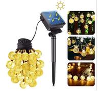 Guirlande Lumineuse Solaire Extérieur 6,5M 30LEDs Guirlande Boule 8 Modes Led Blanc Chaude Décoration Chambre Intérieur Jardin