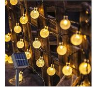 Guirlande Lumineuse Solaire Extérieur 60LED 10,5M 8 Modes Étanche Guirlande Boule Décoration pour Jardin Parti Mariage Arbres [714]