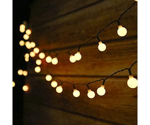 Guirlande Lumineuse Solaire Exterieur, Guirlande Guinguette Solaire 6.9M 50 LED Étanche IP44 avec 8 Modes Eclairage pour la Décoration Intérieur et Extérieur, Jardin, Sapin Noël, Soirée Fête etc