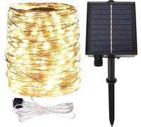 Guirlande lumineuse solaire « Fairy » de 60 mètres, 600 LED blanc chaud, étanche