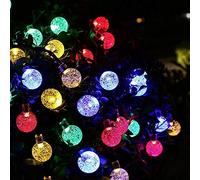 Guirlande lumineuse solaire Garden Mile® - 30 LED - 4 m - Étanche - Boule de cristal - Pour jardin, terrasse, cour, maison, barbecue, fêtes multicolore