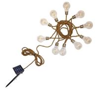 Guirlande lumineuse solaire et sur secteur en corde 10 ampoules transparentes LED blanc chaud FANTASY CORD SOLAR 8m
