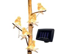 Guirlande lumineuse solaire pour extérieur avec clips et lumières LED | Guirlande lumineuse d'extérieur pour maison, jardin, patio, pelouse, entrée, balcon, clôture