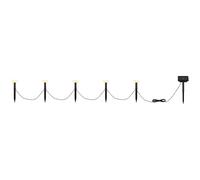 Guirlande lumineuse solaire pour jardin, éclairage extérieur, guirlande décorative, noire, à piles, H 17,5 cm