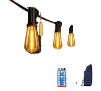 Guirlande lumineuse solaire pour l'extérieur, avec intensité réglable, design résistant aux intempéries, 15 mètres, 25 lampes