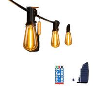 Guirlande lumineuse solaire pour l'extérieur, avec intensité réglable, design résistant aux intempéries, longueur de 15,5 mètres, 40 lampes