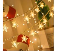 Guirlande lumineuse Star Lights de 3 m (10 pi) avec 20 LED,fonctionnant sur piles,étanche,effet scintillant (blanc chaud)