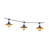 Guirlande lumineuse extérieure raccordable 6m avec 10 ampoules LED filament E27 blanc chaud VINTY LIGHT et abat-jour en métal style vintage
