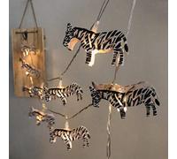 Guirlande Lumineuse Zèbre en Métal Mignon Chambre D'enfant, LED Décoratives Thème Animalier Guirlande Lumineuse Alimentée par Batterie pour L'ornement Noël D'anniversaire Mariage (Zèbre, 1.65m/10LED)