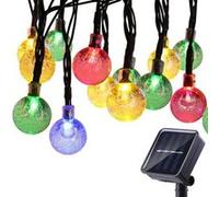 Guirlande Lumineux Solaire Extérieur,6.5M 30 LED Chaîne Boule Lumières,Jardin Décoration G