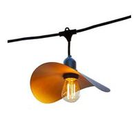 Lumisky Guirlande lumineuse extérieure HAT LIGHT 10 ampoules E27 LED abat-jour acier doré cage 6 m