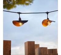 Guirlande lumineuse extérieur raccordable avec abat-jour en acier doré effet cage 10 ampoules LED E27 HAT LIGHT 6m