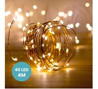 SKYLANTERN Guirlande MicroLed Cuivre 4M - Guirlande Lumineuse Led 40 Leds - Guirlande Leds pour deco chambre, déco de Noël, ambiance poétique et romantique