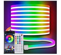 Guirlande néon 10 m, bande LED RGB avec contrôle à distance , synchronisation musicale, changement de couleur, étanche et flexible.