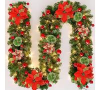 Guirlande Noel,Guirlande Noel Sapin de 2,7 m avec Lumières,Décorations de Noël,Convient pour Portes, Fenêtres,Escaliers, Cheminées
