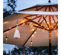 Guirlande Parasol 80 LED Blanc Chaud à Piles