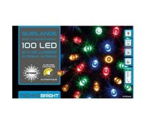 Guirlande programmable 100 LED 10 mètres multicolore FV Multicolore. Fil transparent G