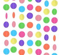 Guirlande ronde en papier multicolore - Bannières en papier à suspendre - Décoration de serpentins - Pour anniversaire, mariage, fête prénatale, anniversaire de mariage, décoration de salle de classe