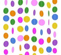 Guirlande ronde en papier multicolore de 4 m - Guirlande en papier à suspendre - Guirlande arc-en-ciel - Pour anniversaire, carnaval, jubilé, mariage
