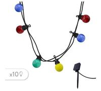 Guirlande Solaire 10 Globes Party Guinguette Solar Multicolore Plastique 5.7 M