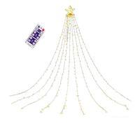 Guirlande solaire de Noël pour extérieur 3,35 m minuterie éclairage solaire | Guirlande en cascade avec étoile LED pour jardin, cour, , porche, fête, mariage, Nouvel