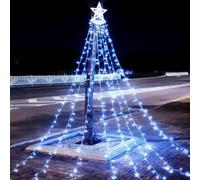Guirlande solaire de Noël pour extérieur Éclairage solaire à distance de | Guirlande en cascade avec étoile LED Pour jardin, cour, salon, pelouse, patio, porche, fête du Nouvel An