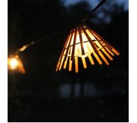Guirlande solaire et USB Maloya avec abat-jours en bois - 100 lumens