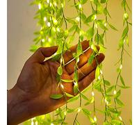 Guirlande Solaire Exterieur Ausolee, Feuilles de Saule Guirlande Lumineuse Exterieure 100LED 10M/32Ft 8 Modii,Guirlande Solaire Étanche, Pour Mariage, Clôture,Noël, Fêtes, Décorations De Jardin