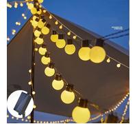 guirlande solaire exterieur guirlande lumineuse Guinguette LED 5M 20 Ampoules Étanche 8 Modes pour Noël