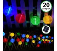 Guirlande Solaire Exterieur, Lampion 2 Modes 20 LED Lampe Lanterne Étanche Décorative Jardin pour Fête, Noël, Jardin, Patio, Cour