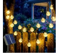 Guirlande solaire extérieure - EVERWOL - 30 LED - 6.5 m - Boule de cristal - Imperméable IP65 - 8 modes d'éclairage