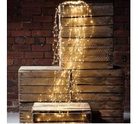 Guirlande solaire LED cuivre 100 LEDs cascade - 8 modes étanche jardin terrasse - Décoration extérieure fil lumineux IP44 Lumiryn